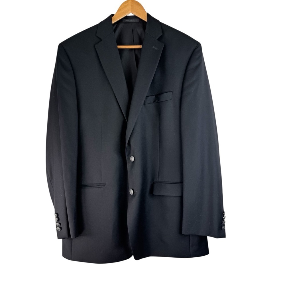 Lauren Ralph Lauren Men’s Elegant Wool Black Blazer Single Breasted Size 44L